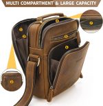 Jack&Chris Leather Messenger Bag for Men, Man Purse Crossbody Bags for Work Business - Image 3